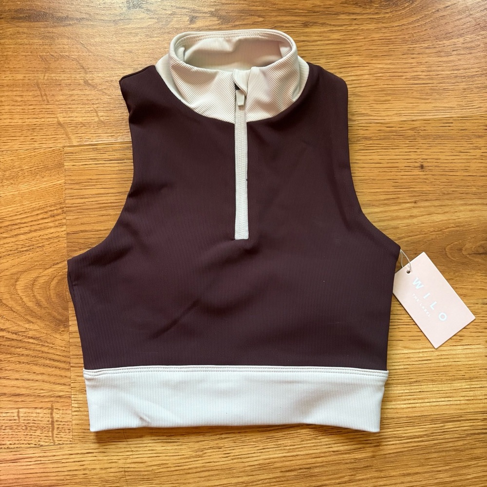 NWT WILO Zip High Neck Bra S